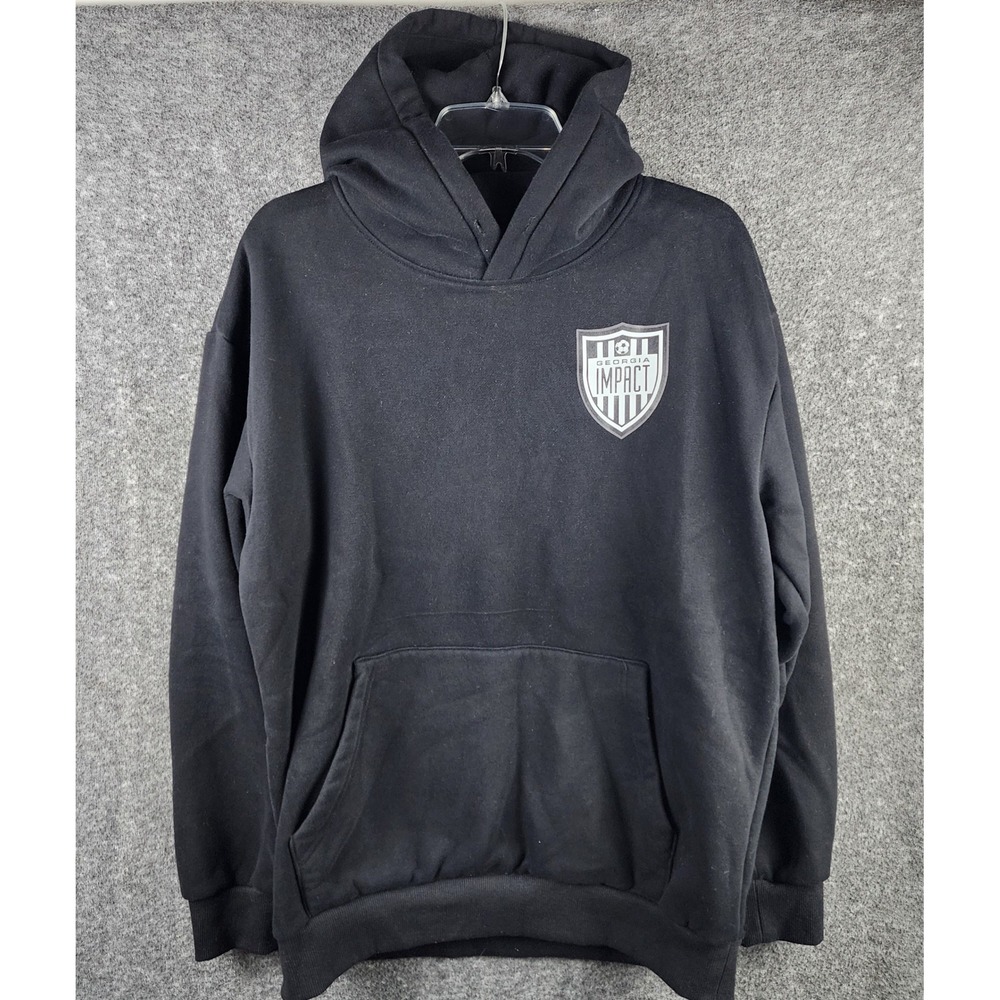 JMIERR Hoodie Mens L Black Georgia Impact Soccer Graphic Pullover EUC